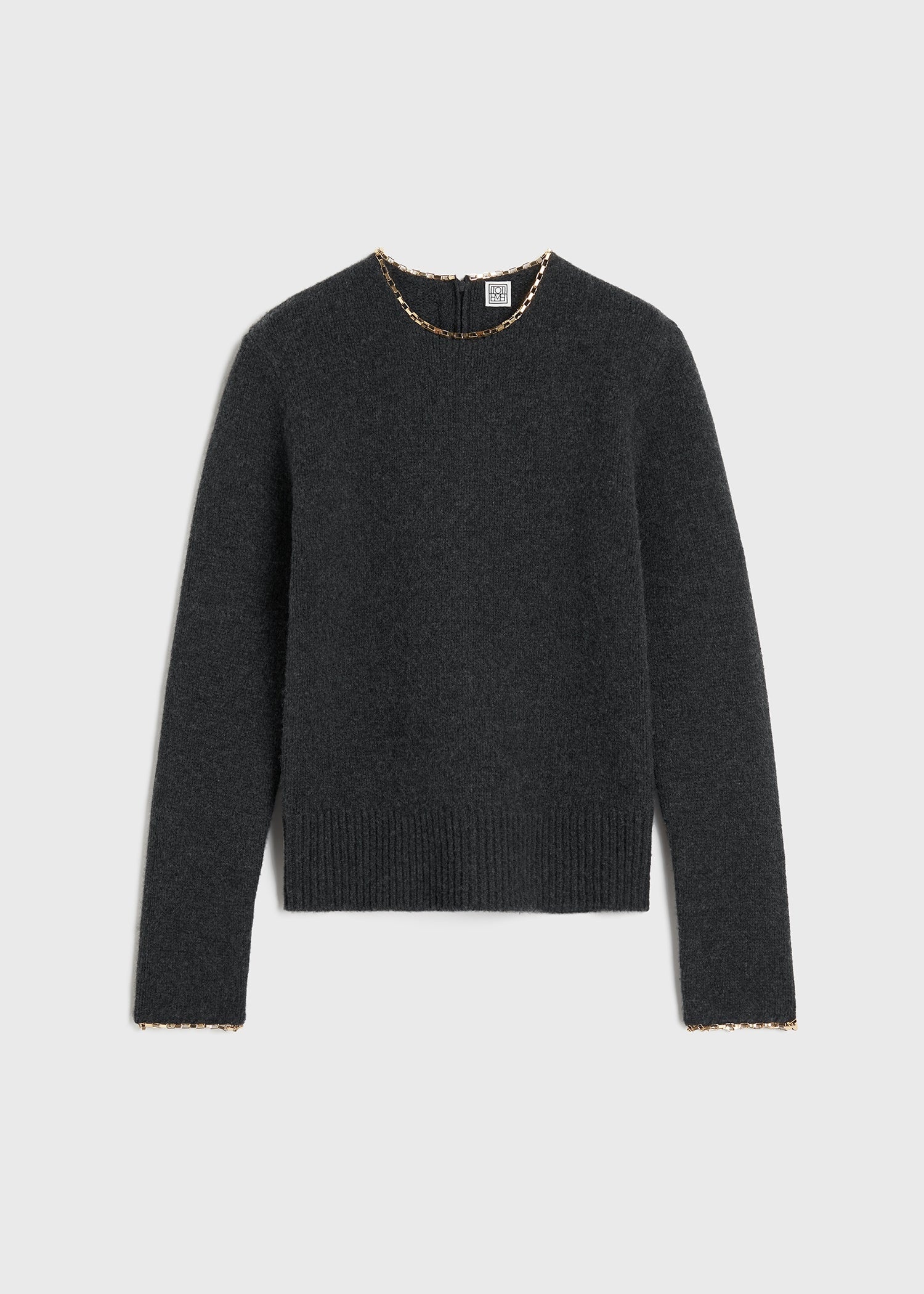 Chain-edge knit charcoal mélange - 1