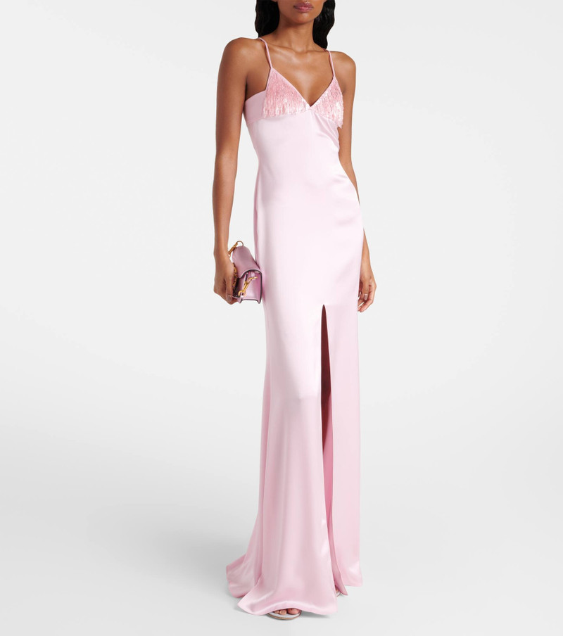 David Koma Sequined satin gown outlook