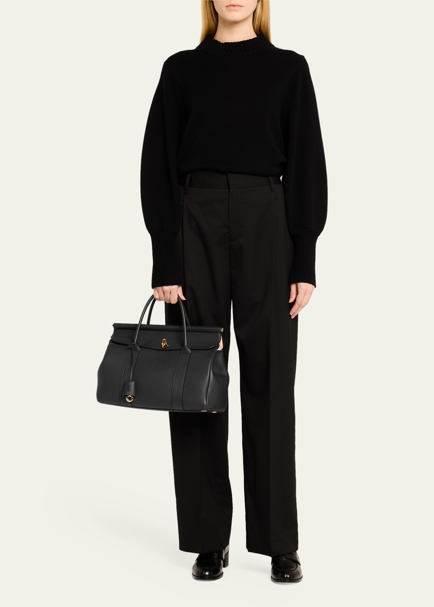 Loom 32 Grained Leather Top-Handle Bag - 6