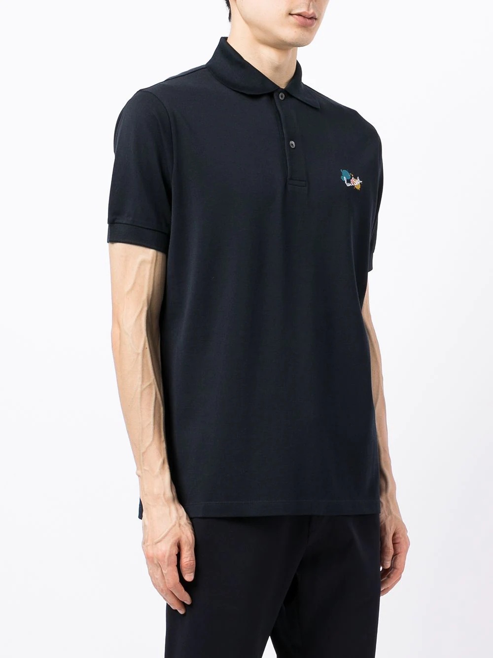 logo-embroidered cotton polo shirt - 3