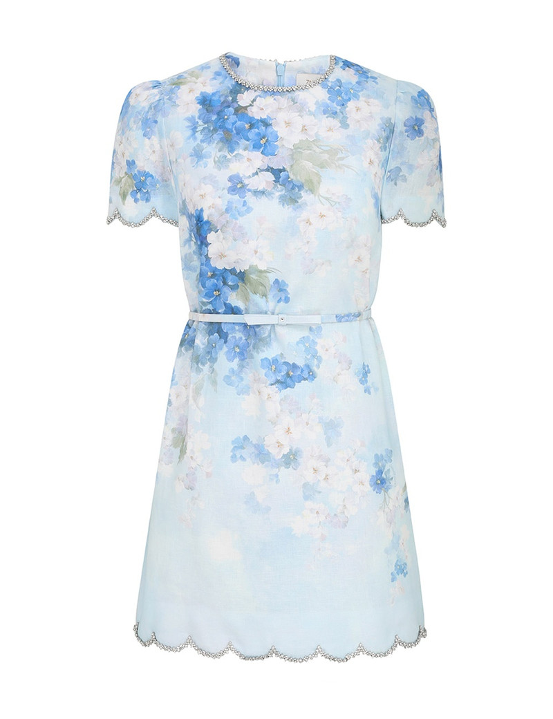 Zimmermann CRUSH SCALLOPED SHIFT DRESS - 2161DR251BUF | REVERSIBLE