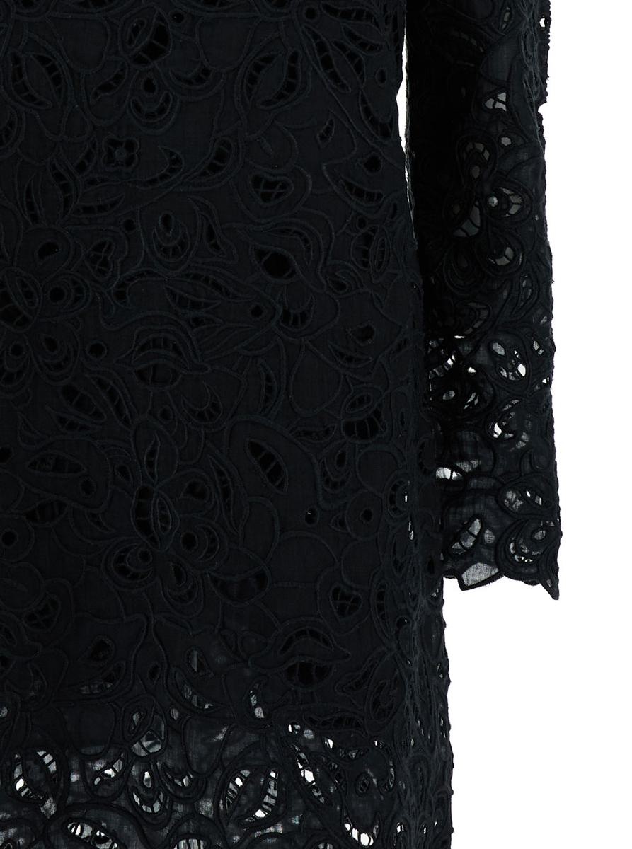 ISABEL MARANT 'DAPHNE' MINI BLACK DRESS WITH FLOWER EMBROIDERY IN GUIPURE WOMAN - 3