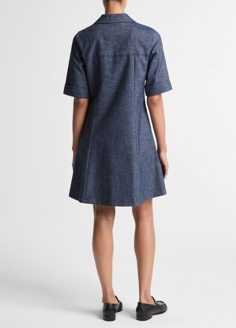 Vince Cotton-Linen Chambray A-Line Dress outlook