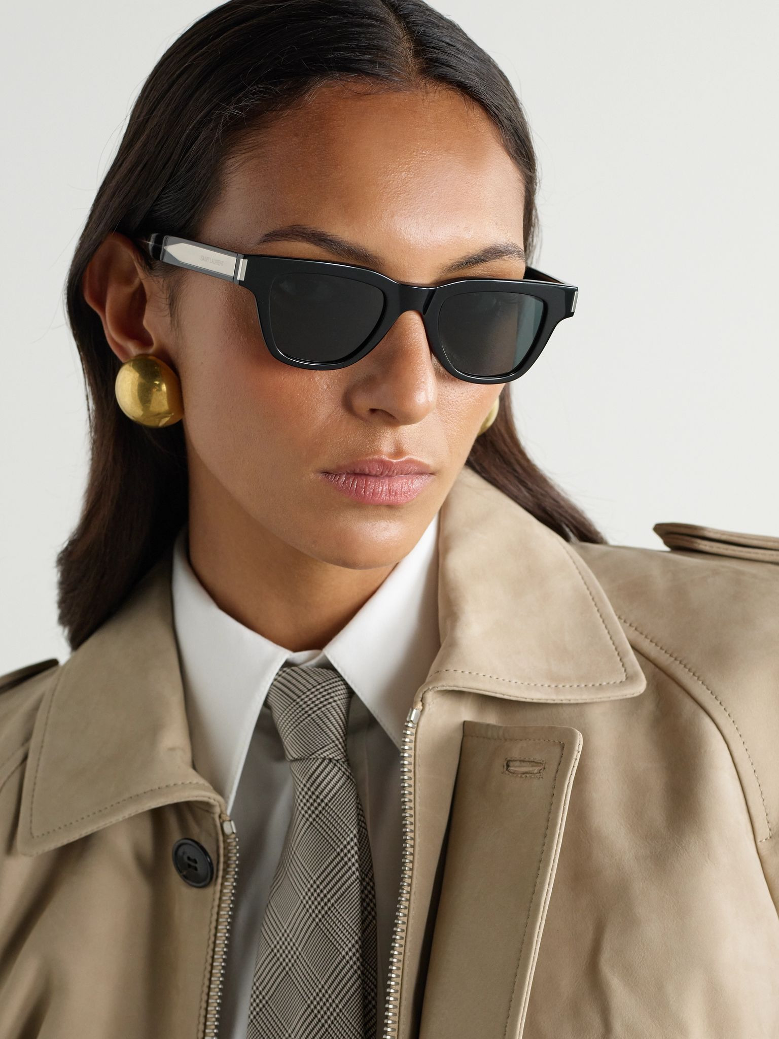 Jacques D-frame acetate and silver-tone sunglasses Black - 2