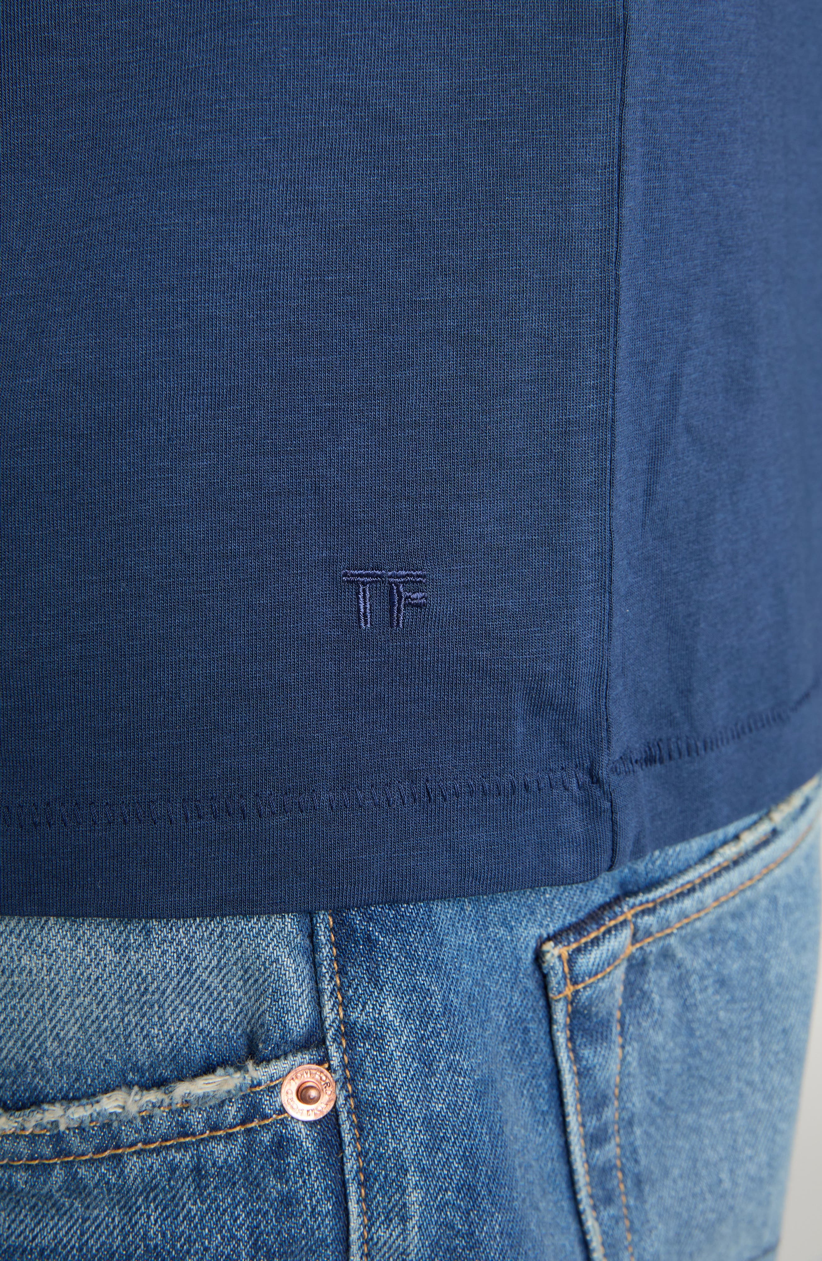 TOM FORD Short Sleeve Crewneck T-Shirt in Denim Blue at Nordstrom - 4