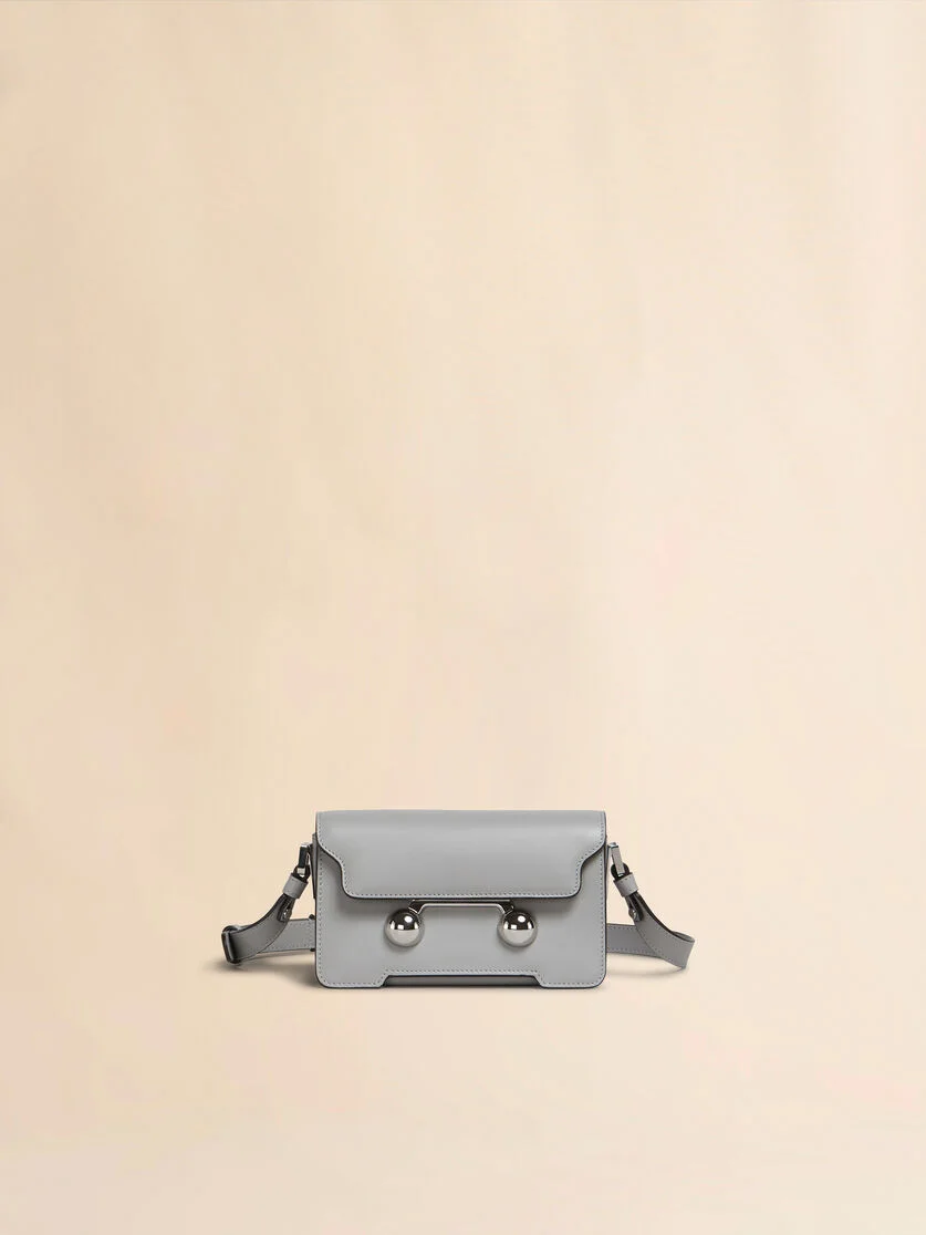 LIGHT GREY LEATHER TRUNKAROO MINI SHOULDER BAG - 1