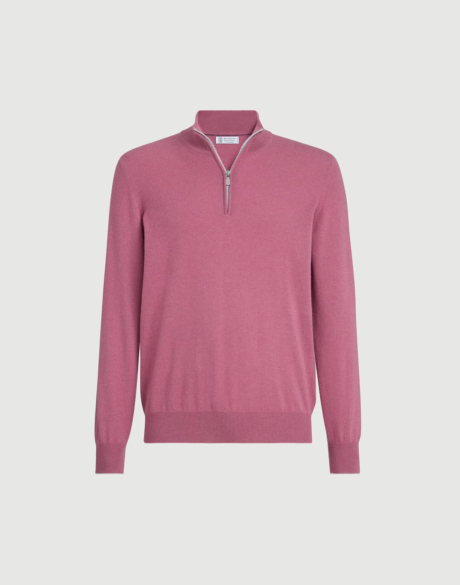 Cashmere sweater with half zip - 1