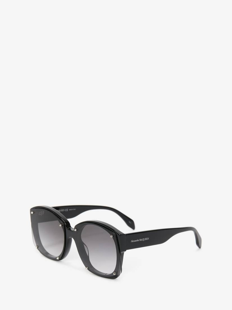 Alexander McQueen Studs Structure Sunglasses in Black/grey outlook