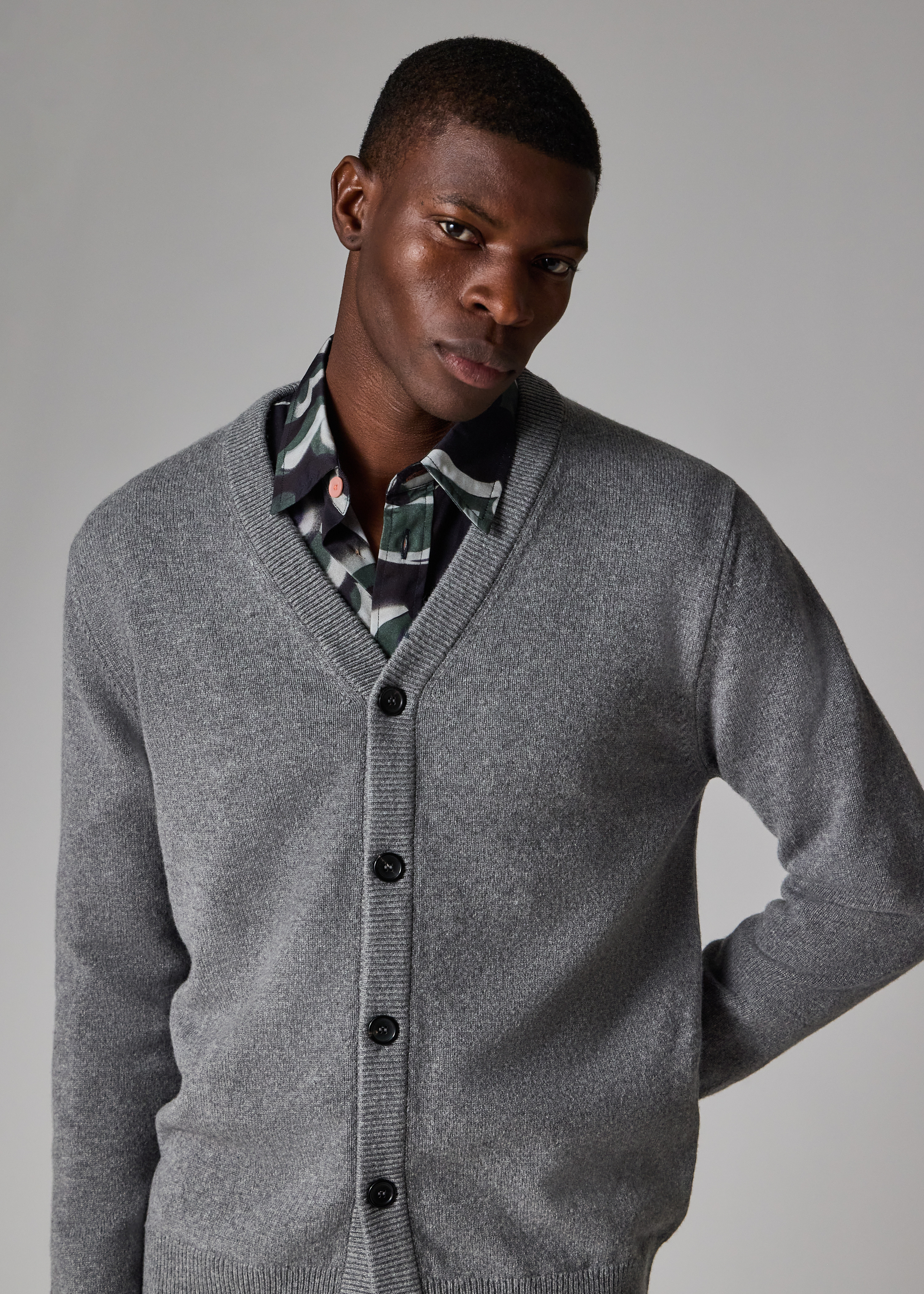 Grey Merino Wool Cardigan - 5