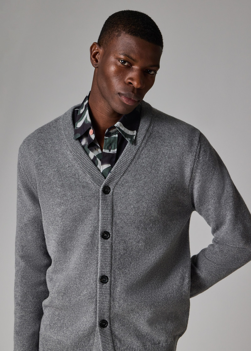 Grey Merino Wool Cardigan 5