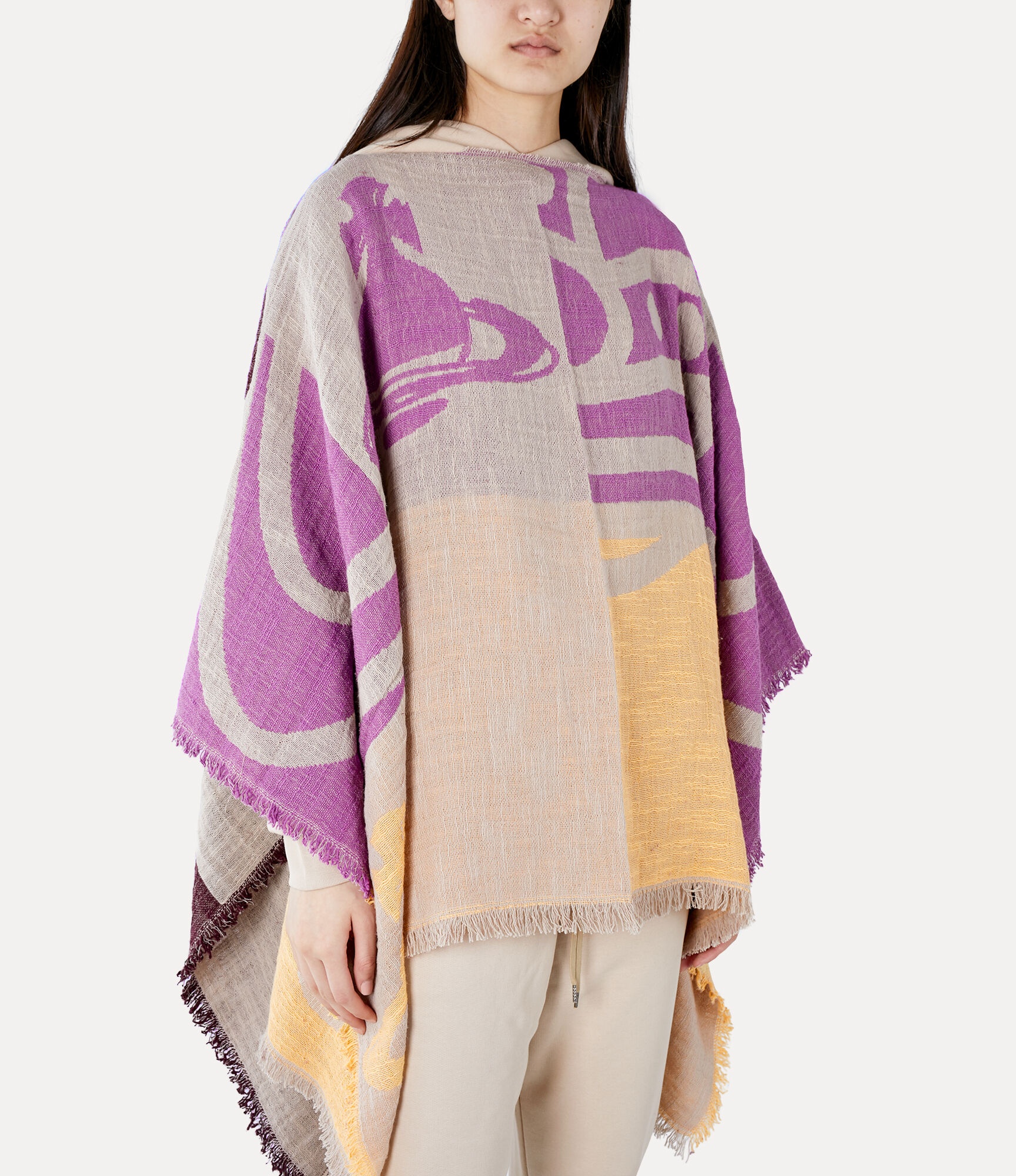 BUFFALO ORB CHECK PONCHO - 4