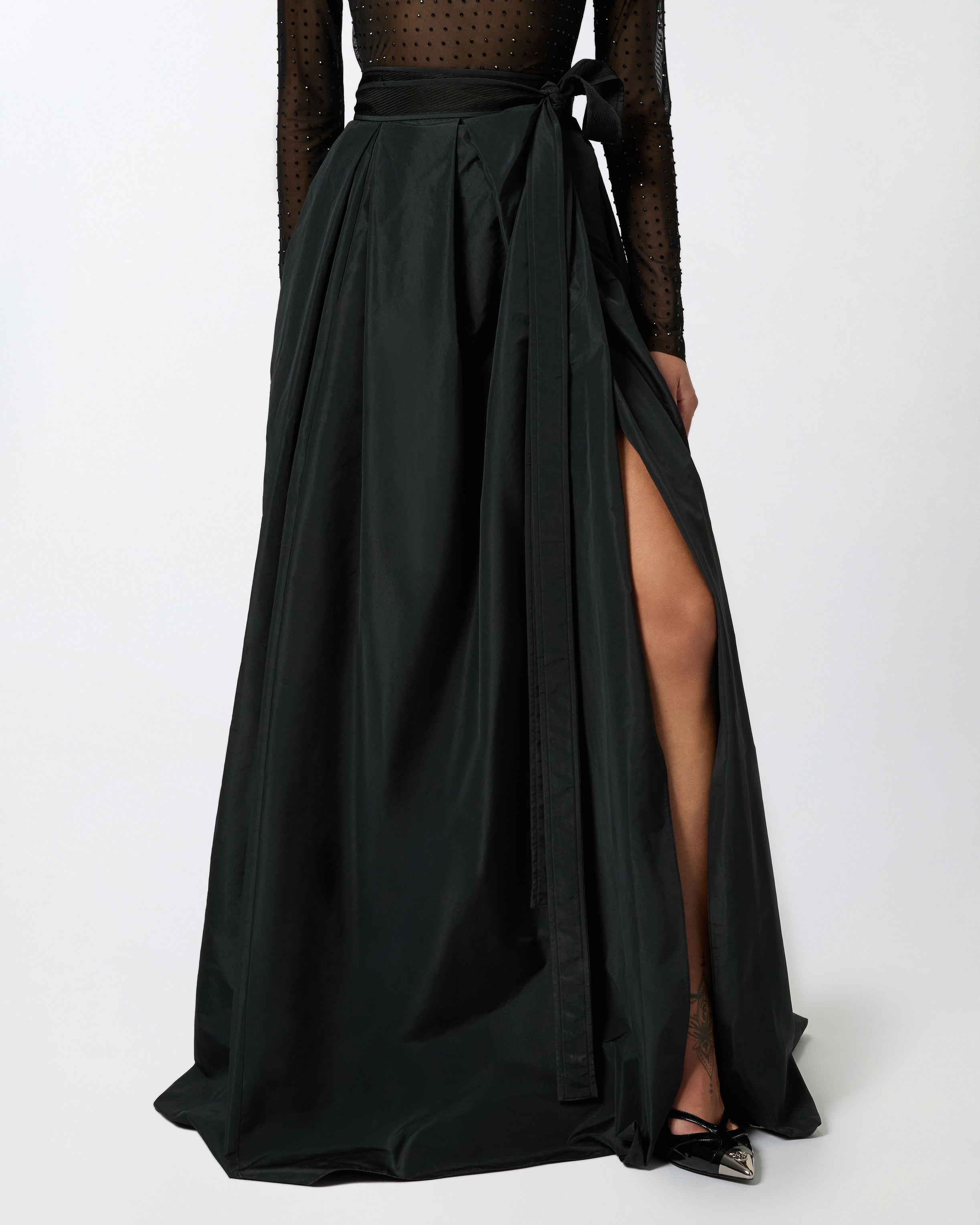PINKO TAFFETA MAXI-SKIRT | REVERSIBLE