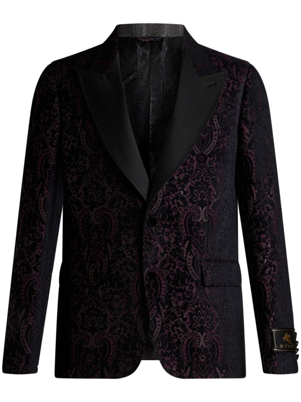 velvet jacquard blazer - 1