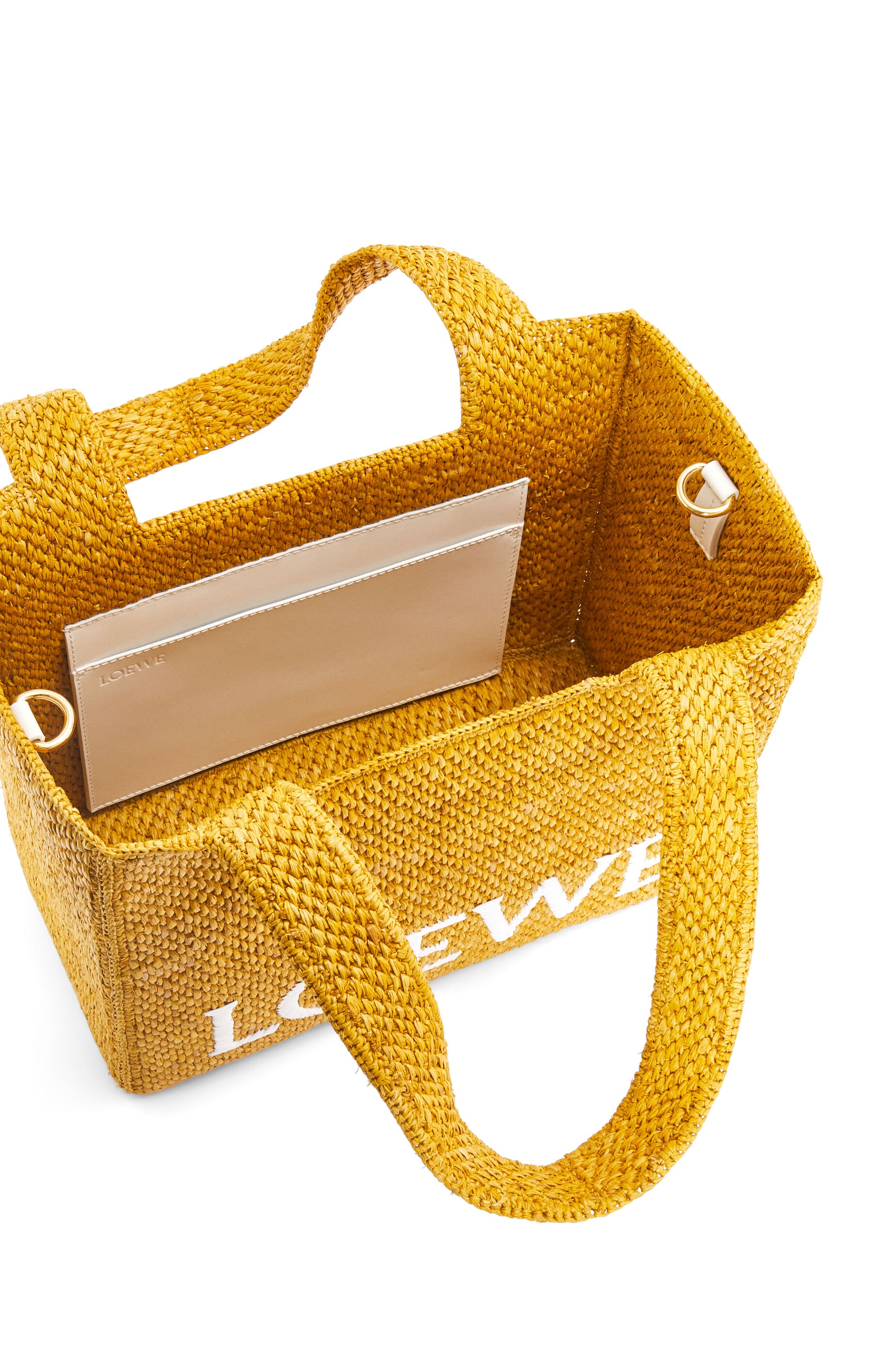 Medium LOEWE Font Tote in raffia - 6