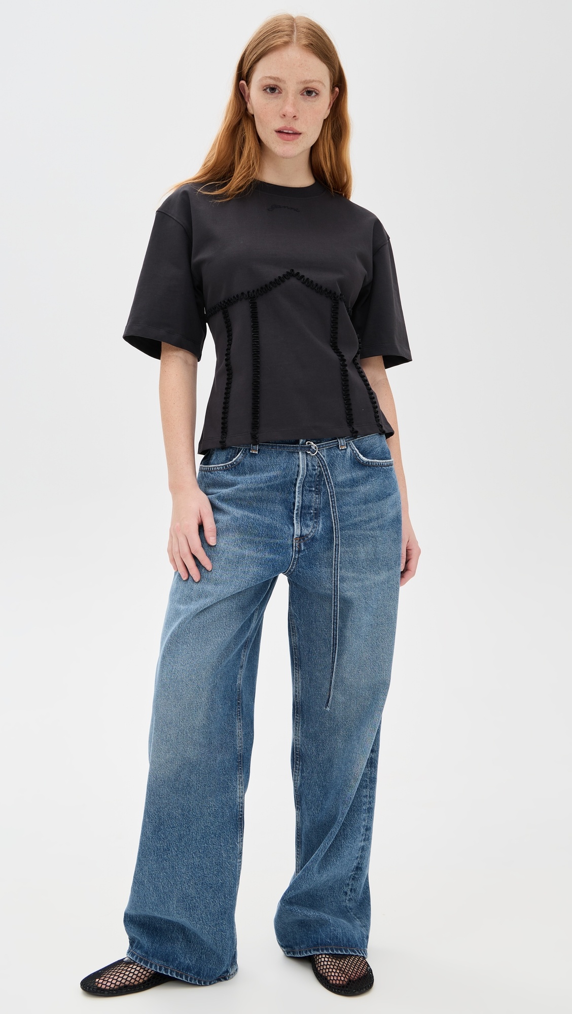 Heavy Cotton Tie Back Waisted T-shirt - 4