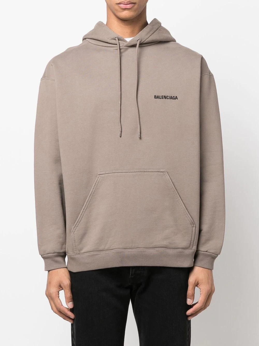 logo drawstring hoodie - 3