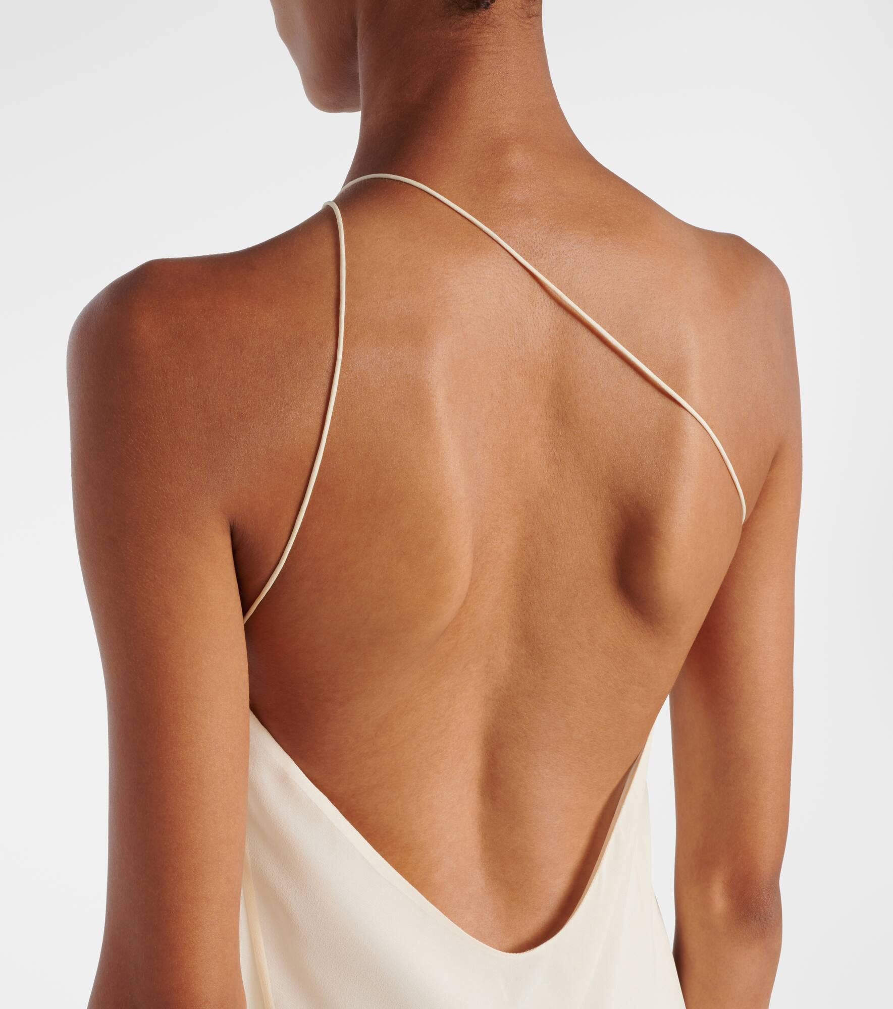 One-shoulder ruffled silk gown - 6