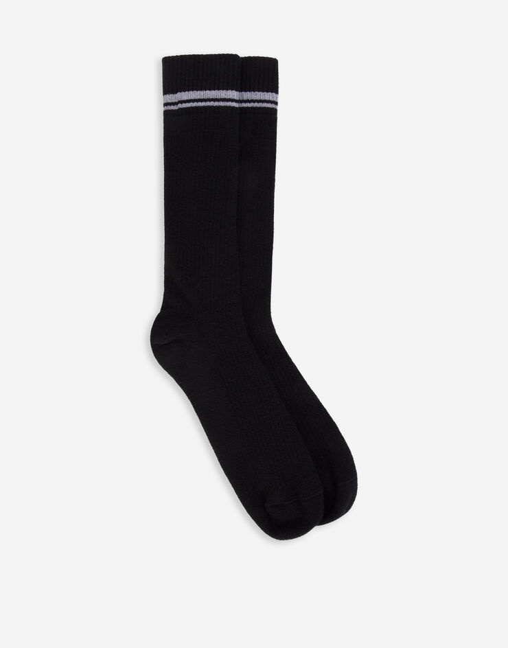 Stretch cotton socks with jacquard DG logo - 1