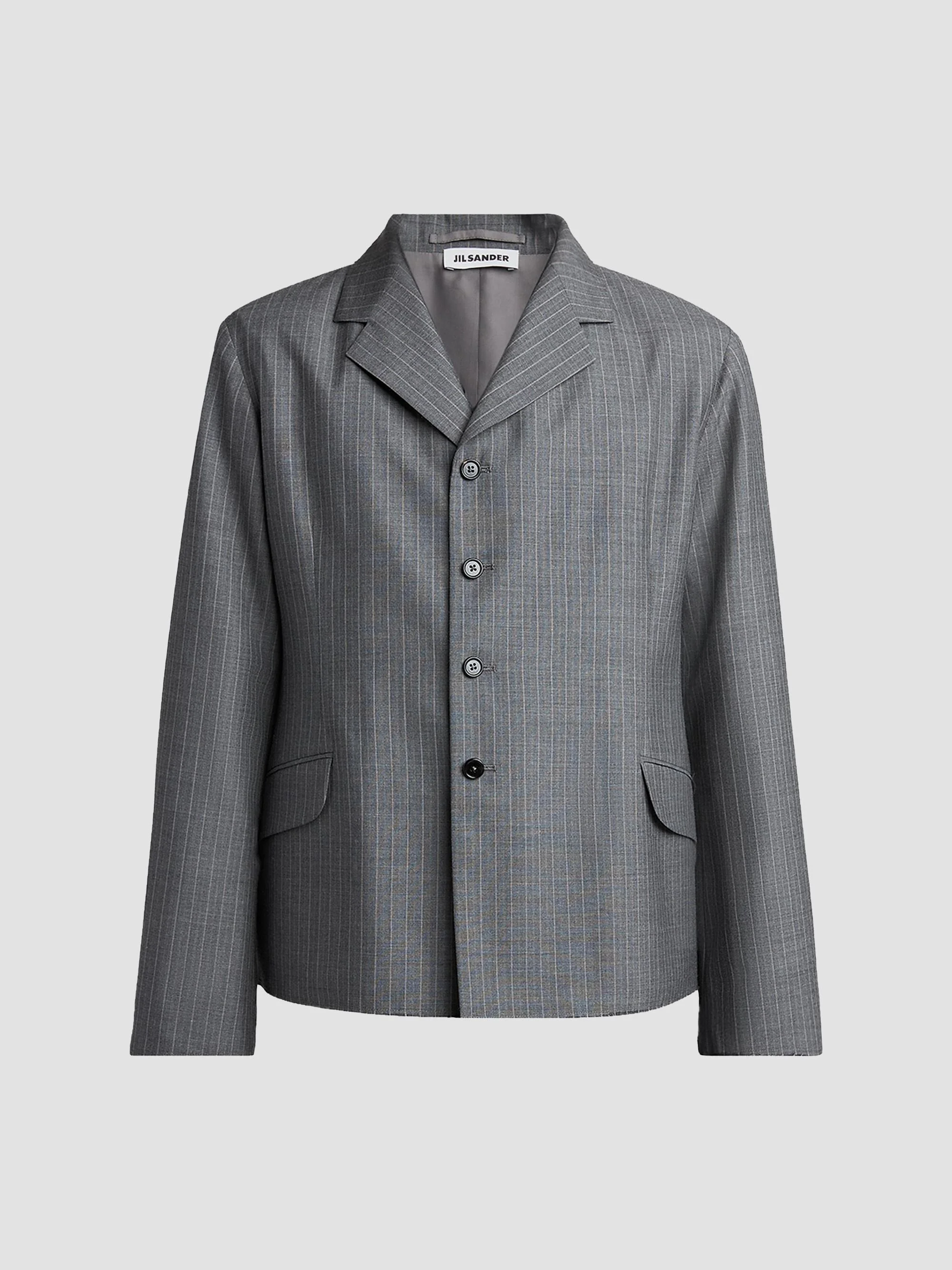 Men's Pinstripe Check Wool Jacket - Koala - 1