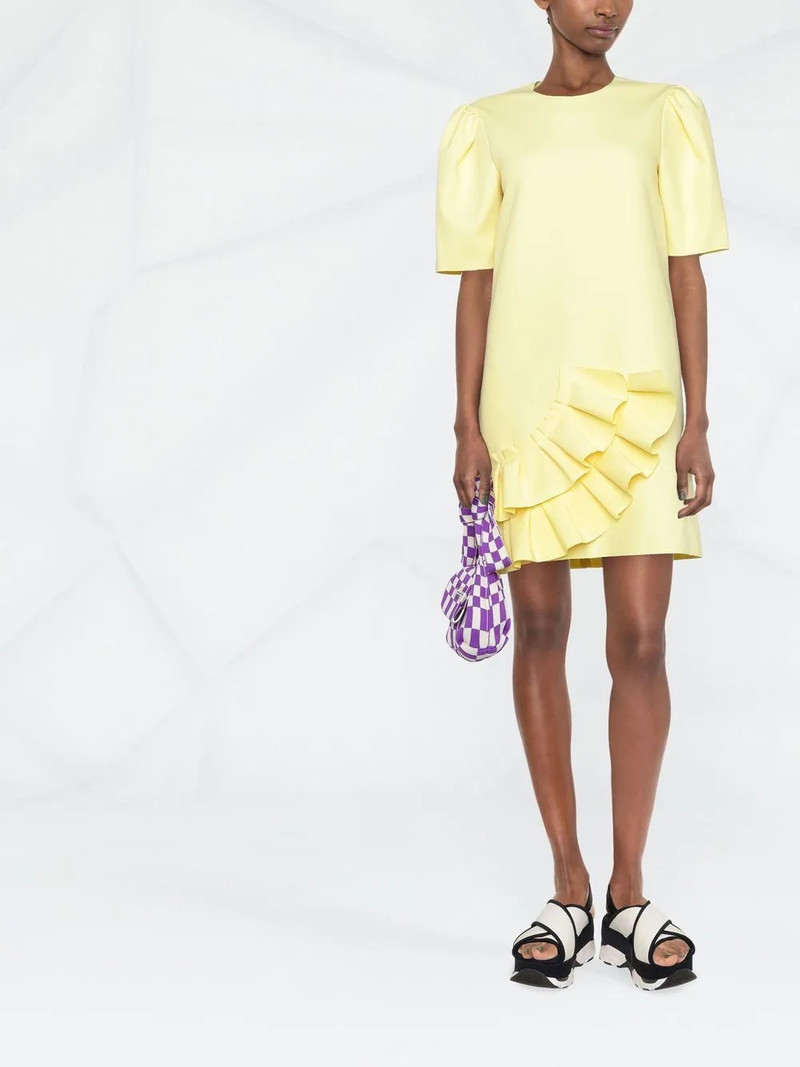 MSGM ruffle-detail short-sleeved dress outlook