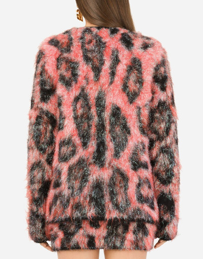 Dolce & Gabbana Knit jacquard jacket with neon leopard design outlook