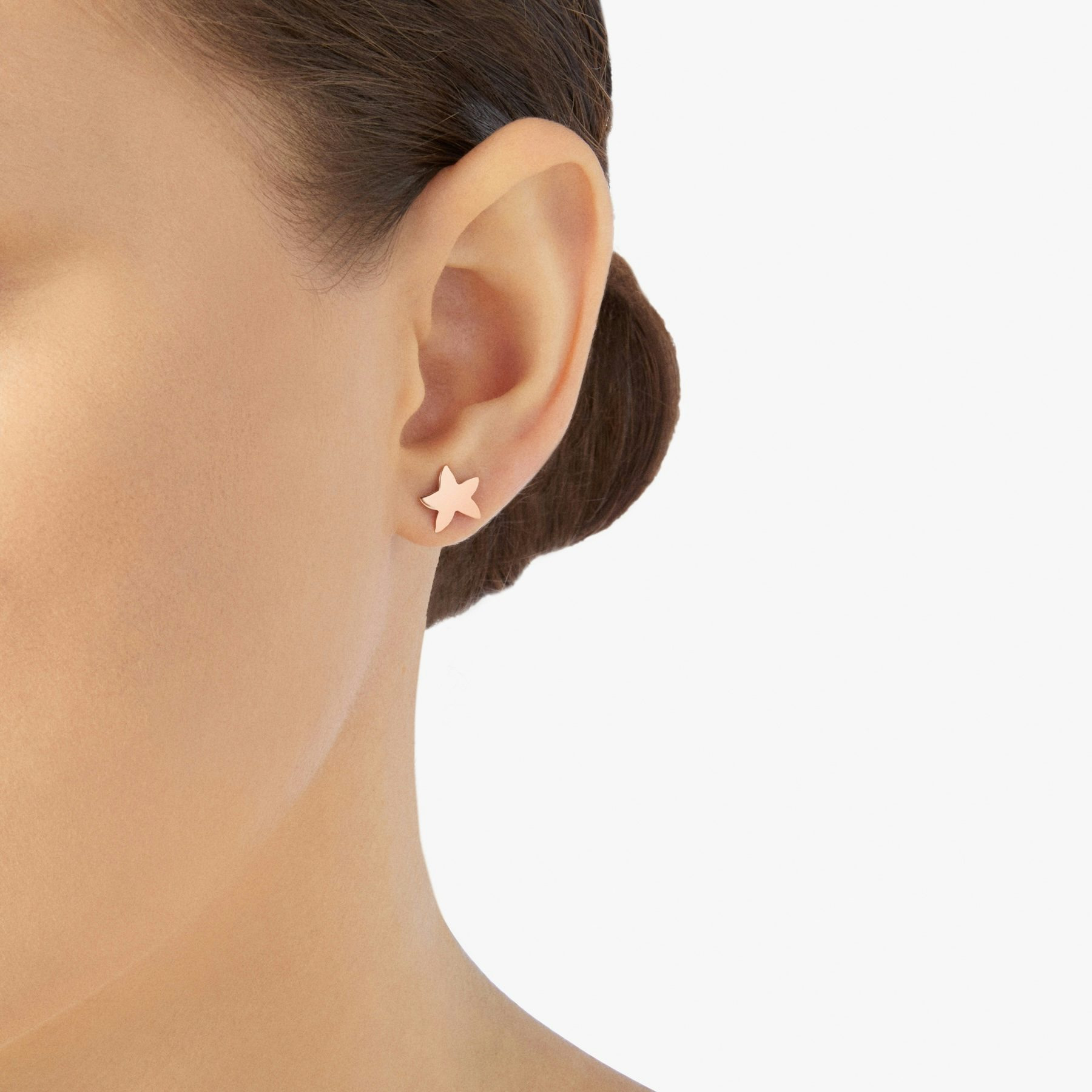 ROSE GOLD STAR STUD EARRING - 3