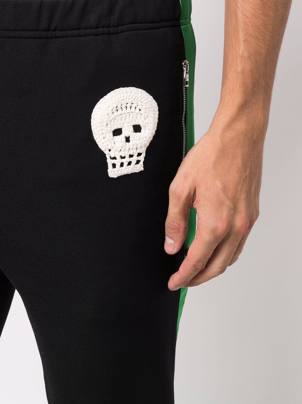 skull-patch slim-fit track pants - 5