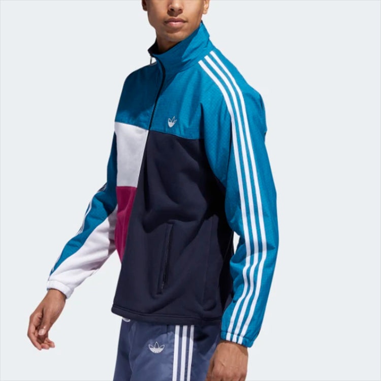 adidas originals Asymm Full-Zip Track Jacket 'Active Teal/Berry' ED5522 - 3