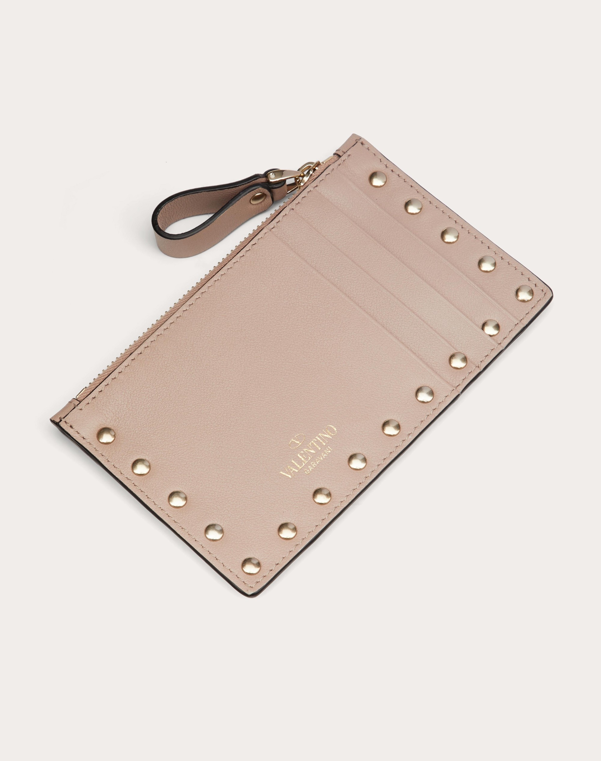 ROCKSTUD CALFSKIN CARDHOLDER WITH ZIPPER - 3
