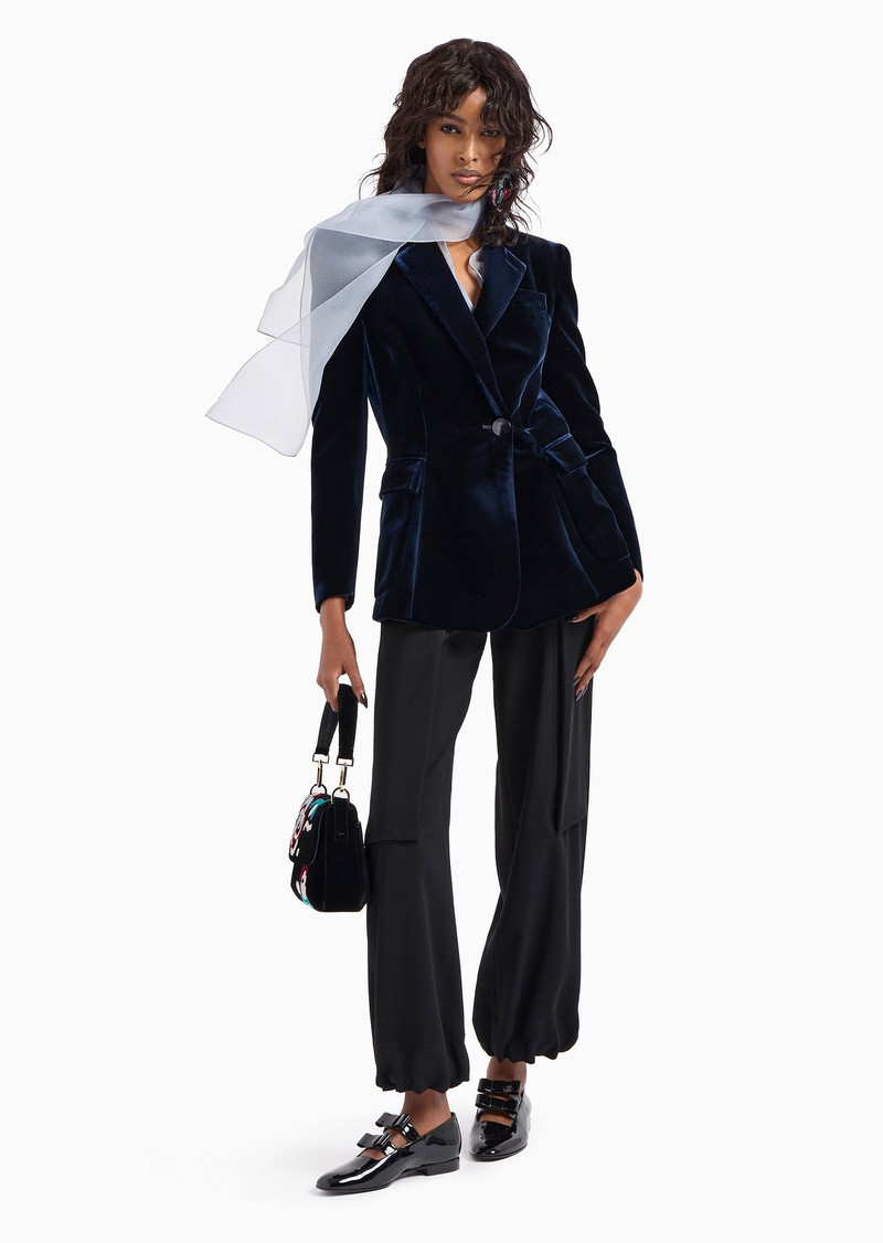 GIORGIO ARMANI Single-breasted jacket in velvet outlook