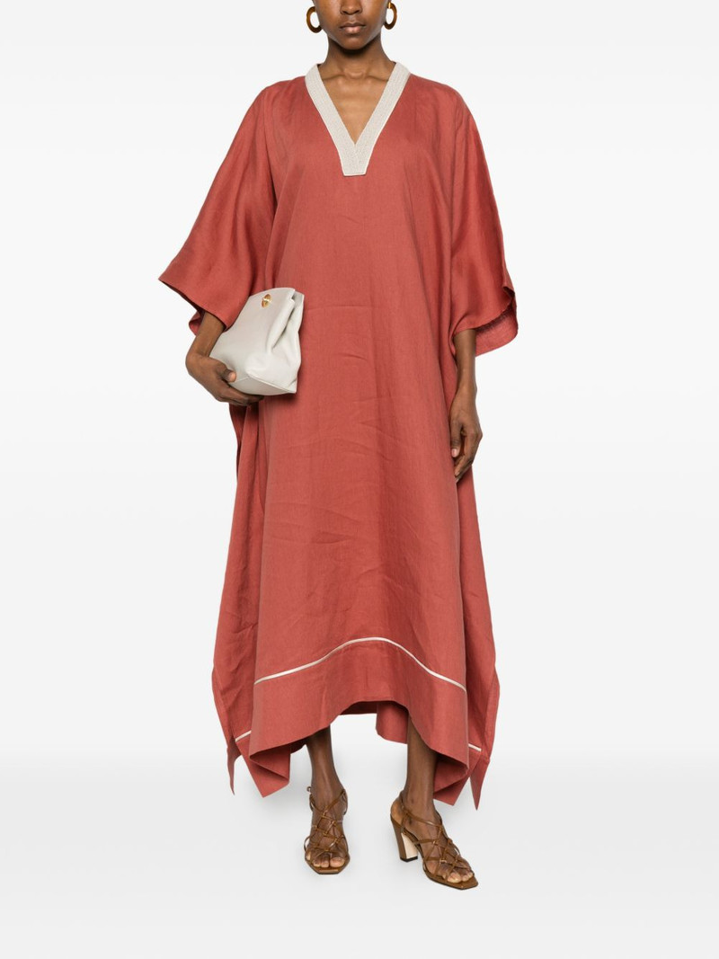 AGNONA V-neck trim-detail maxi dress outlook