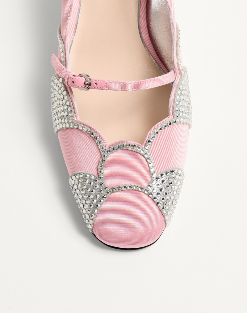 Valentino BOWOW PUMPS IN MOIRÈ FABRIC WITH CRYSTALS 45MM outlook