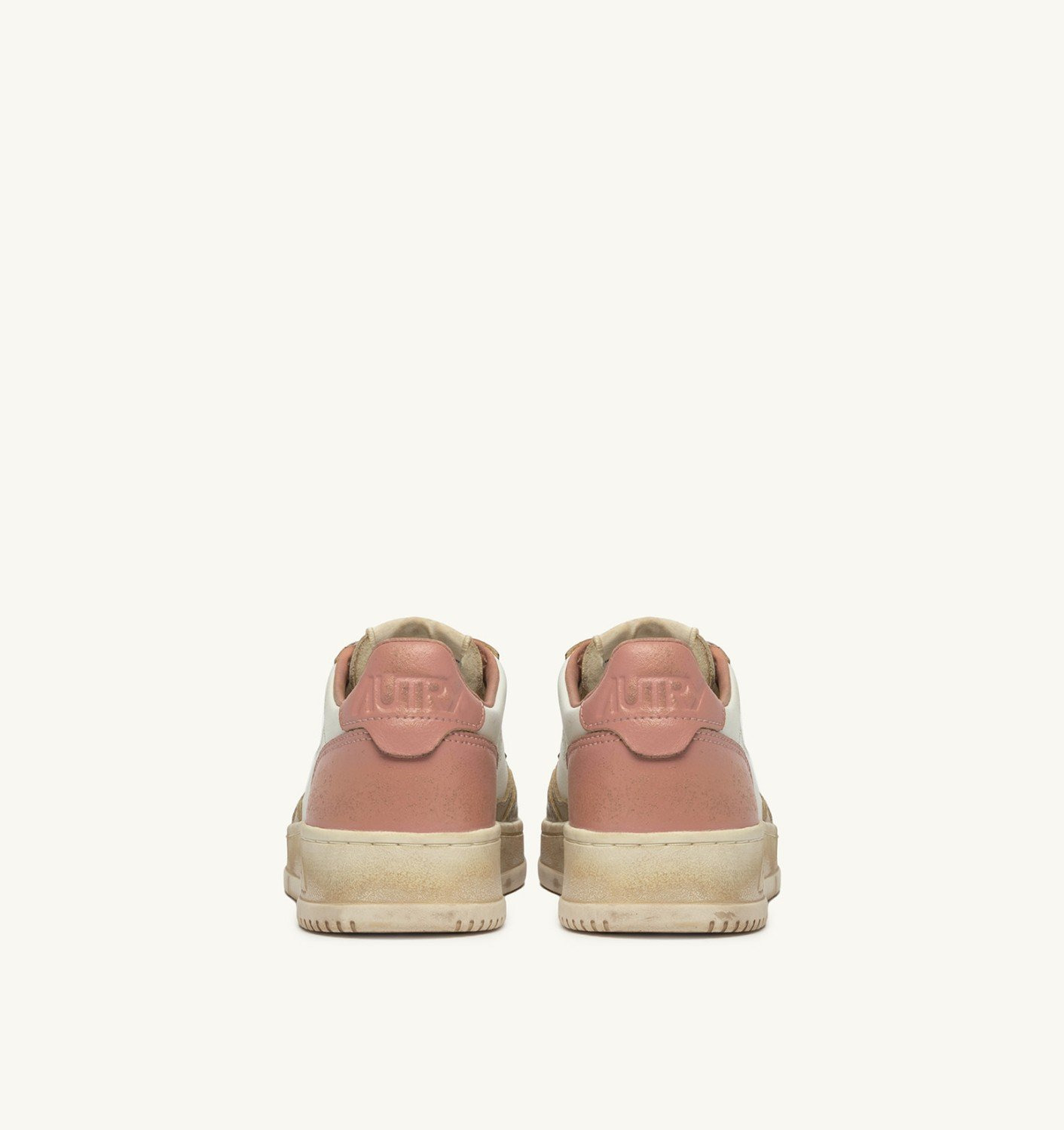 MEDALIST LOW SNEAKERS SUPER VINTAGE IN WHITE CAMEO BROWN AND SAFARI LEATHER - 3