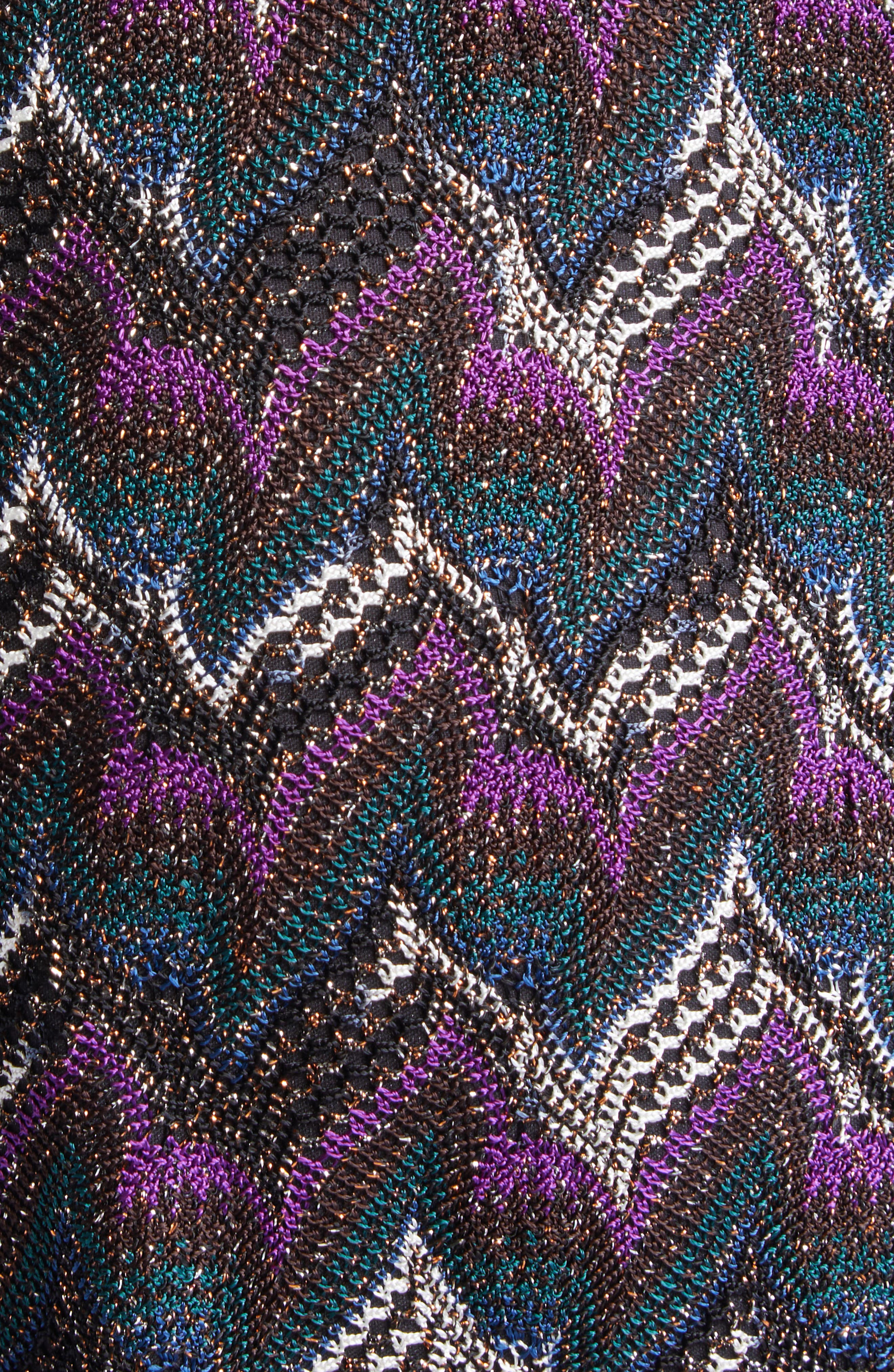 Missoni Chevron Stripe Metallic Knit Pants in Black And Violet at Nordstrom - 7