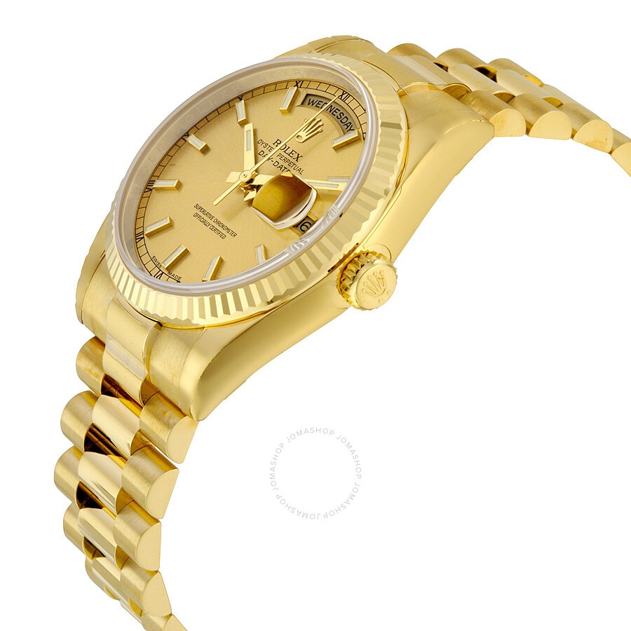 Pre-owned Rolex Day-Date Champagne Dial Men's Watch 118238CS - 2