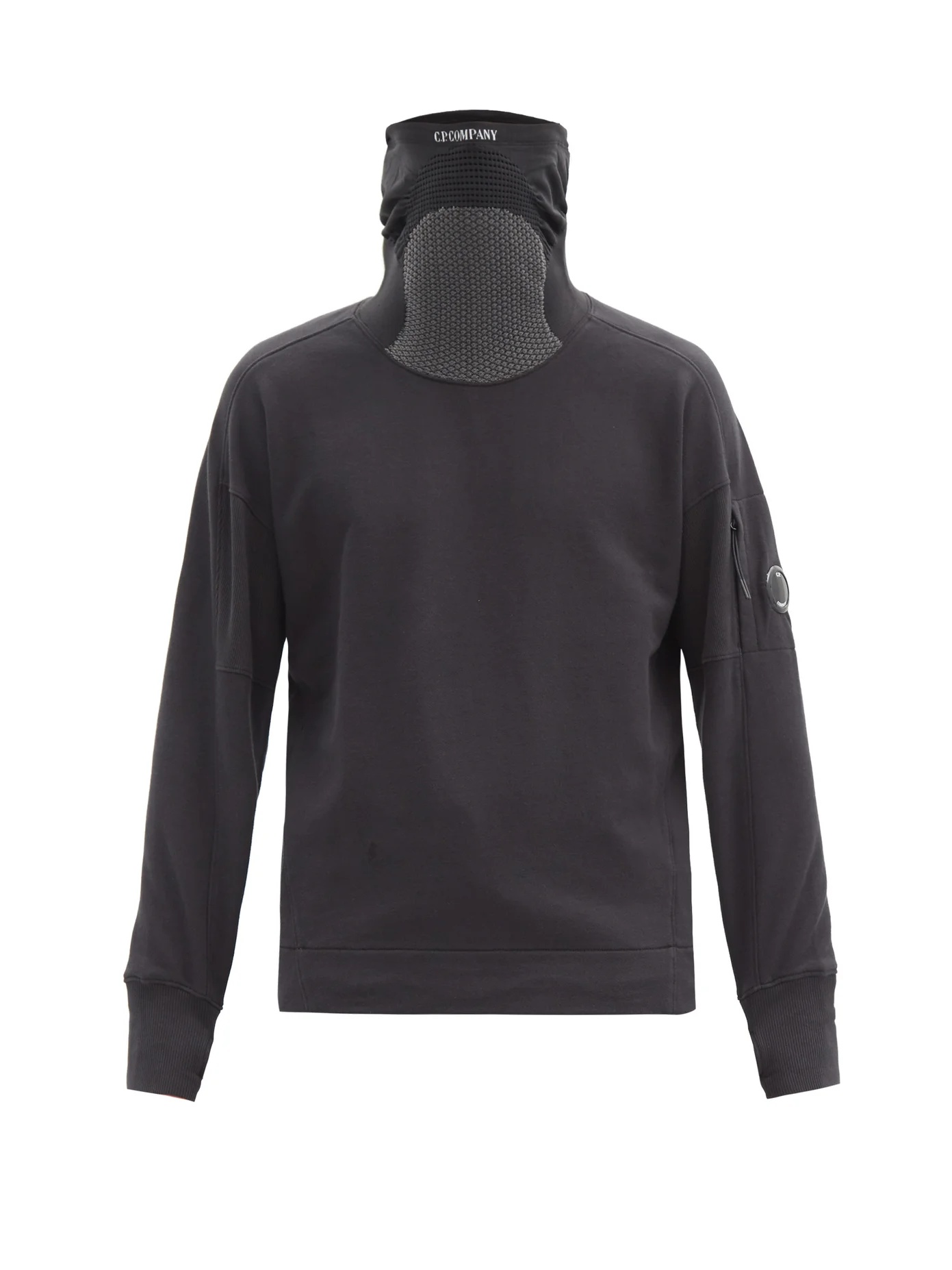 Goggle-lens mask-neck cotton-jersey sweatshirt - 1