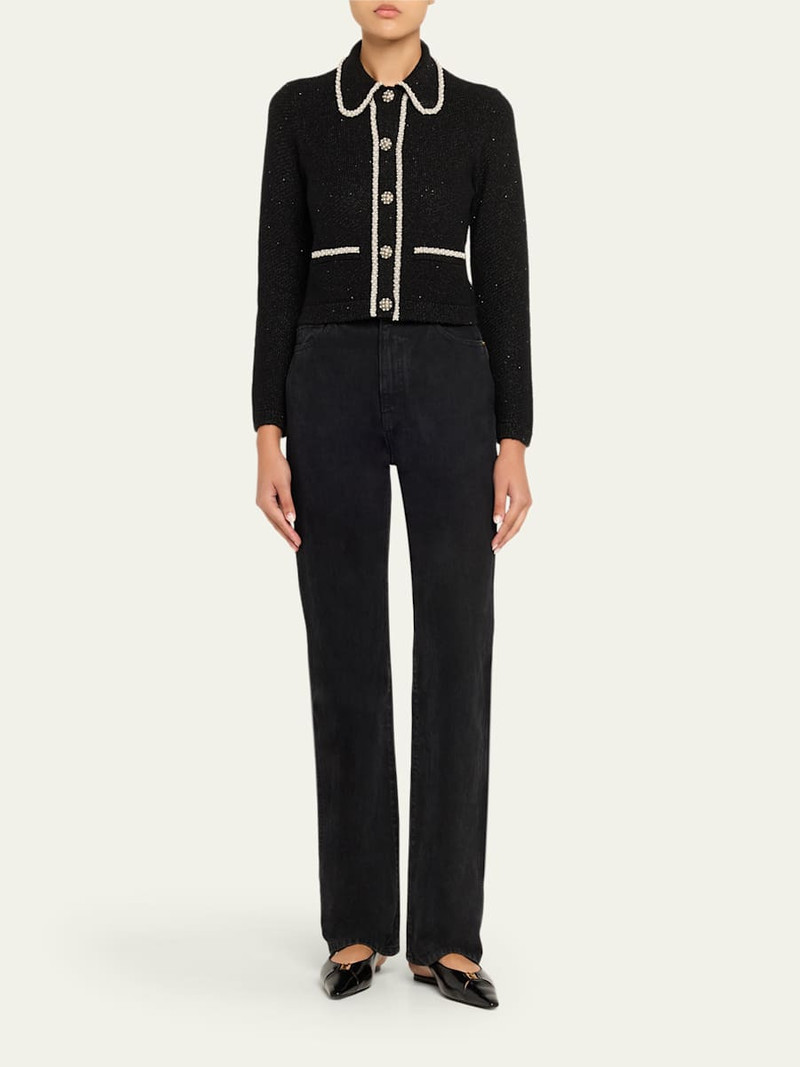 Alice + Olivia Noella Sequined Wool-Blend Cardigan outlook