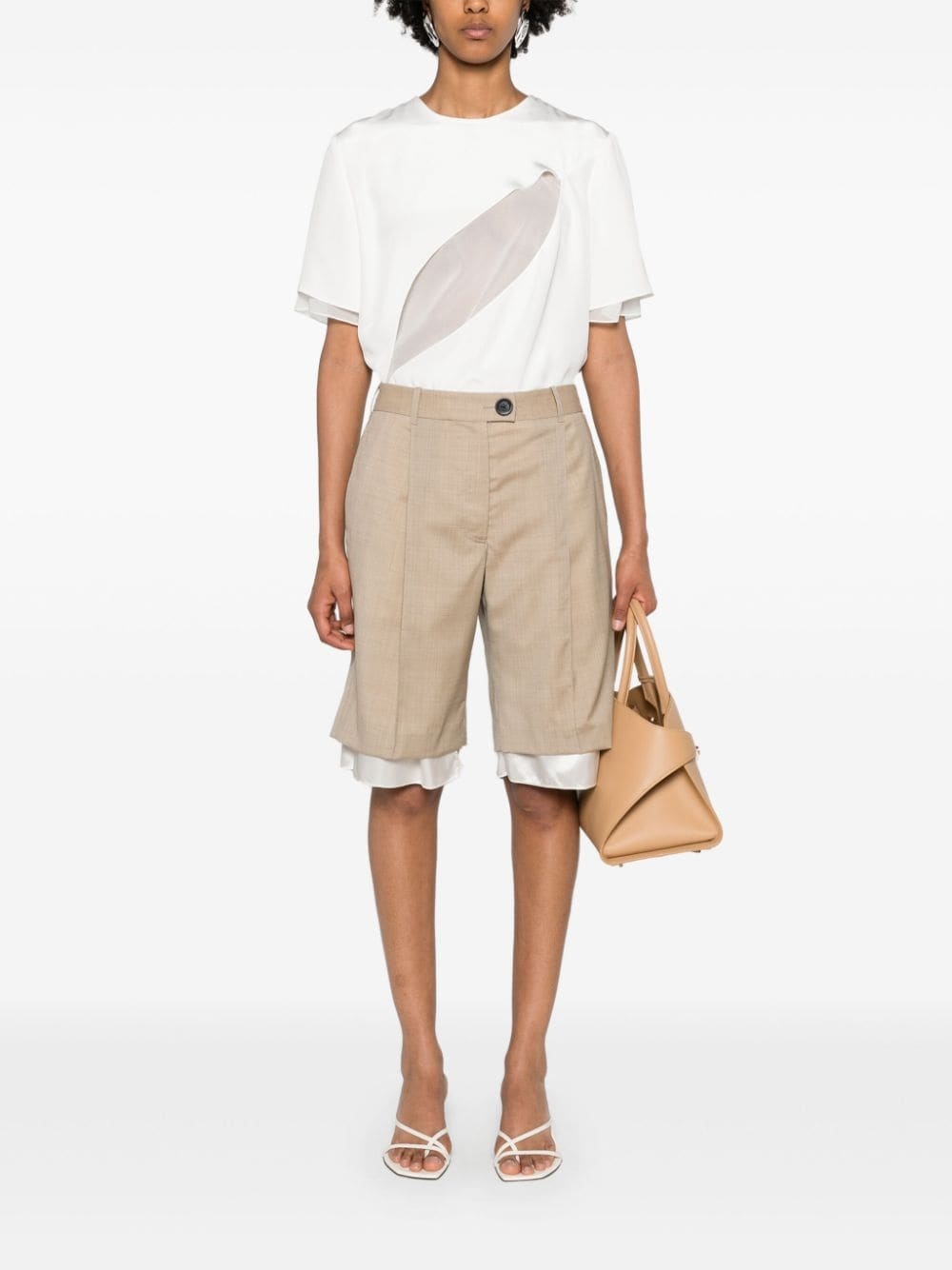 layered-effect tailored shorts - 2