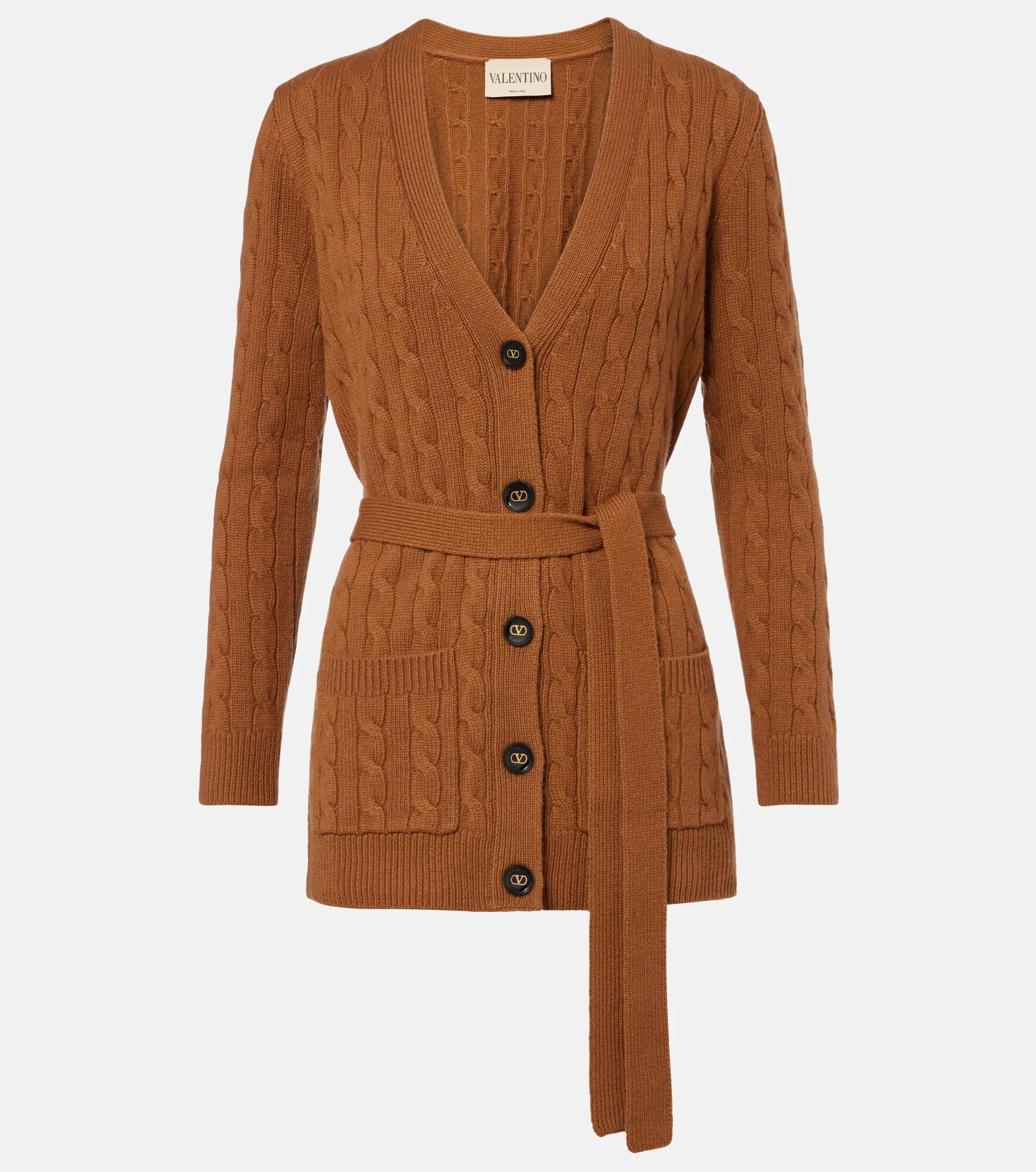 Cable-knit cashmere cardigan - 1