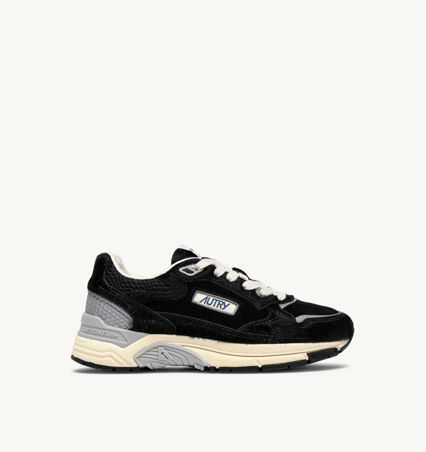 HYPERWAY SNEAKERS IN BLACK PONY HAIR EFFECT AND SUEDE - 1