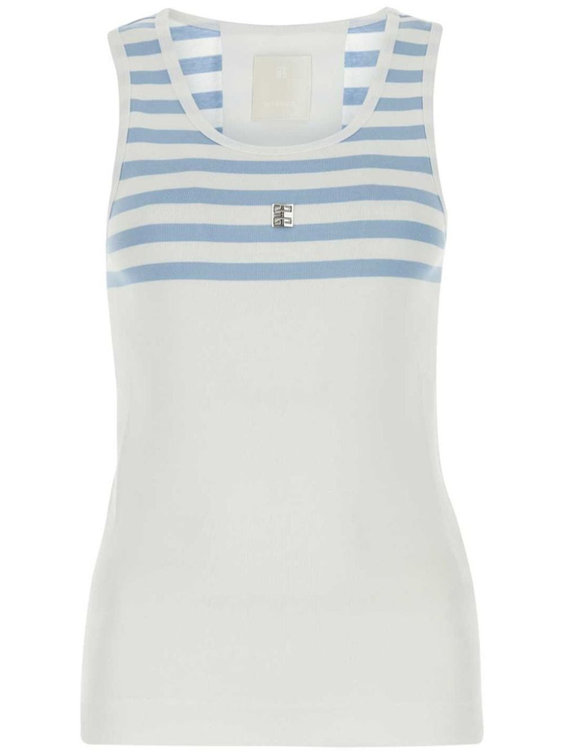 Givenchy SLIM FIT STRIPED TANK TOP IN COTTON AND 4G DETAIL outlook