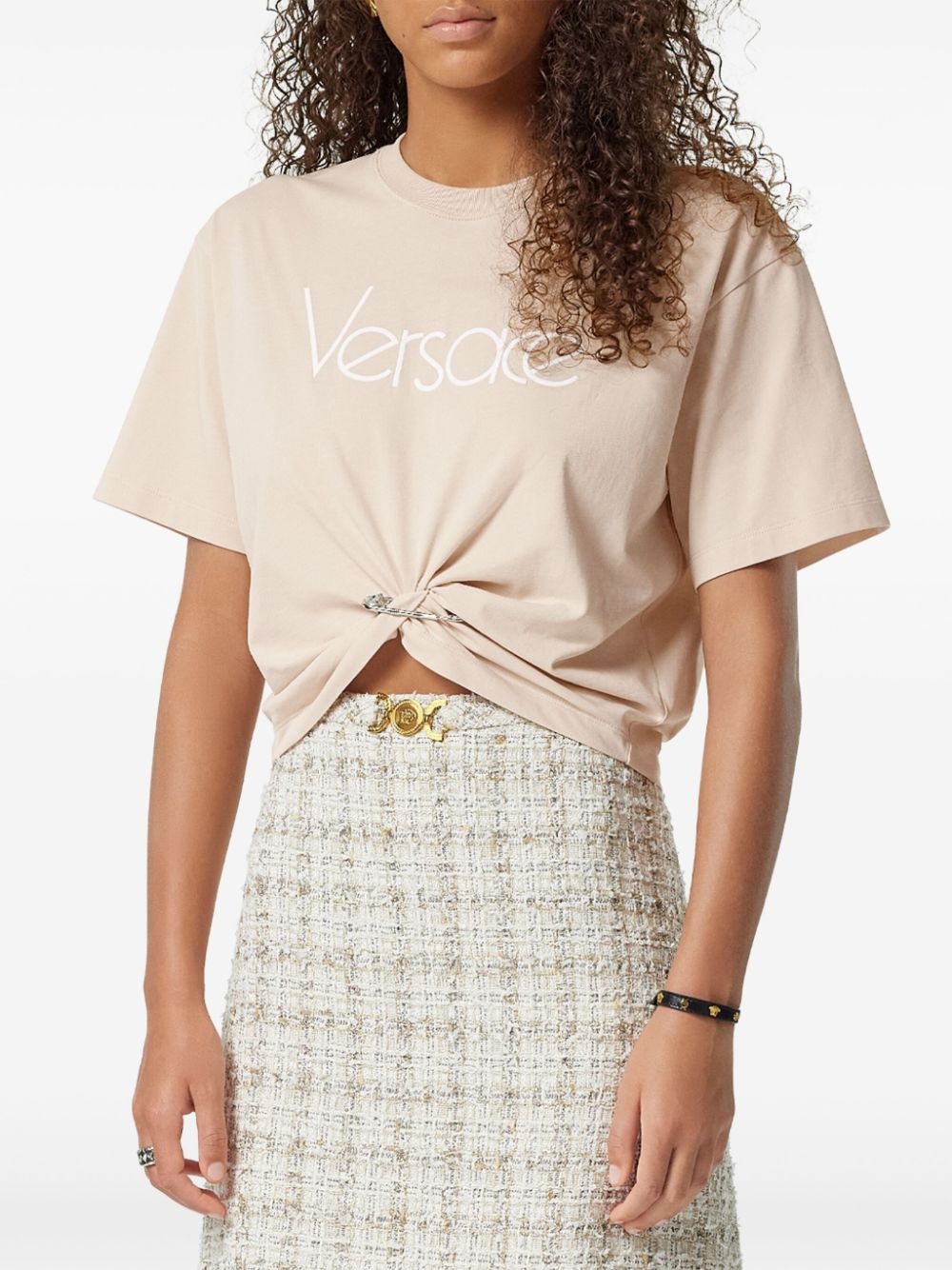 Safety Pin cropped T-shirt - 3
