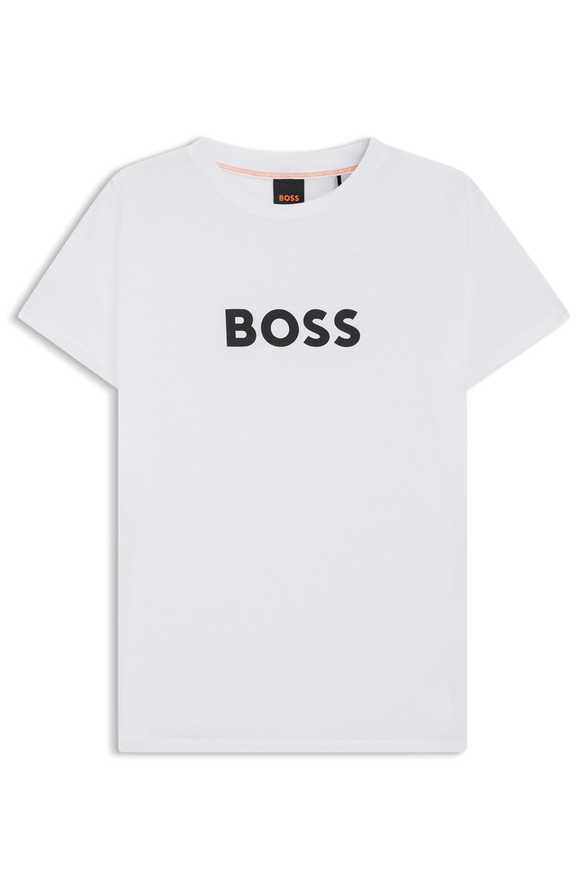 COTTON T-SHIRT WITH CONTRAST LOGO STRIPE - 1