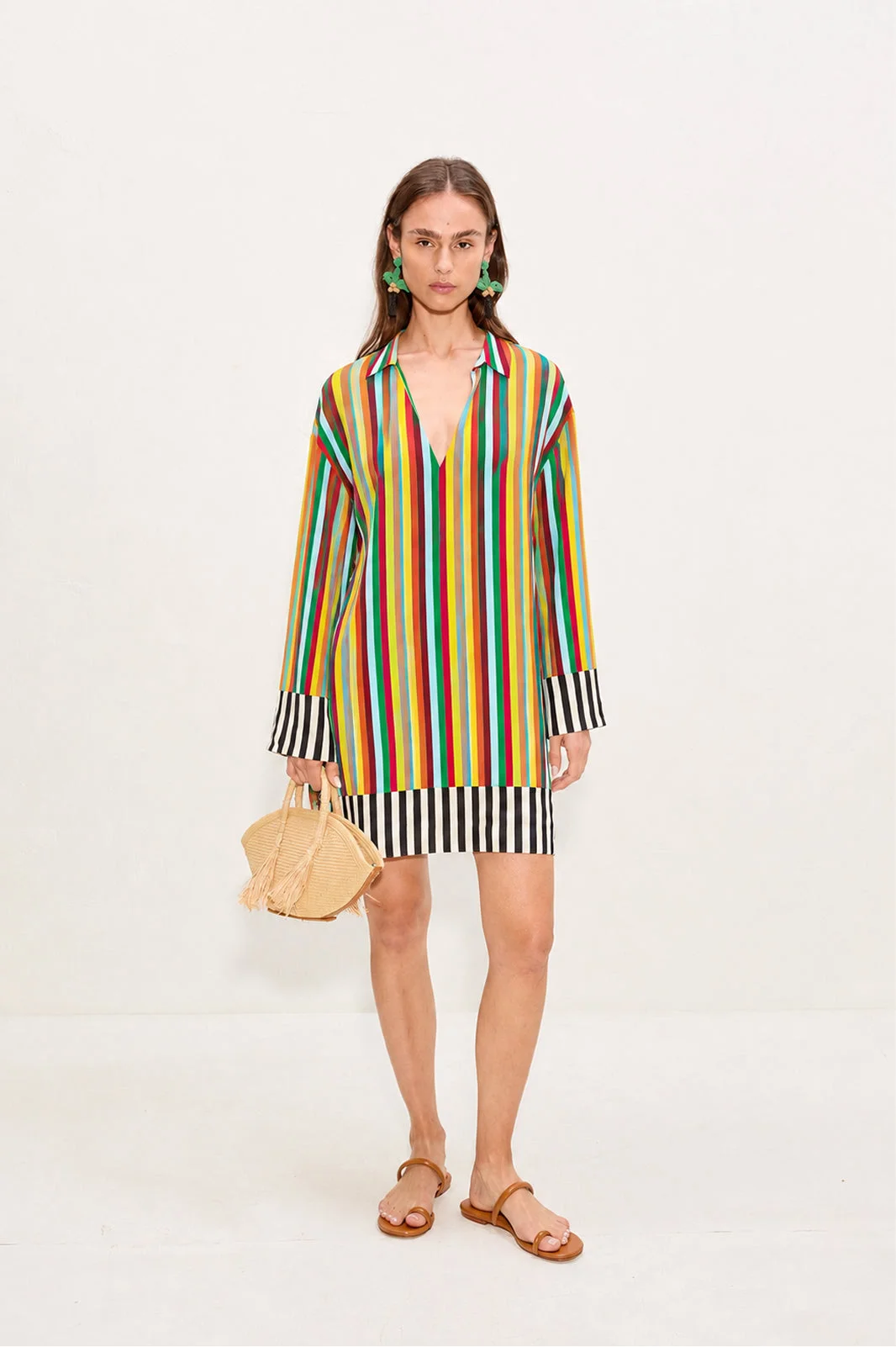 Diaz Mini Dress In Vibrant Multi Stripe - 1
