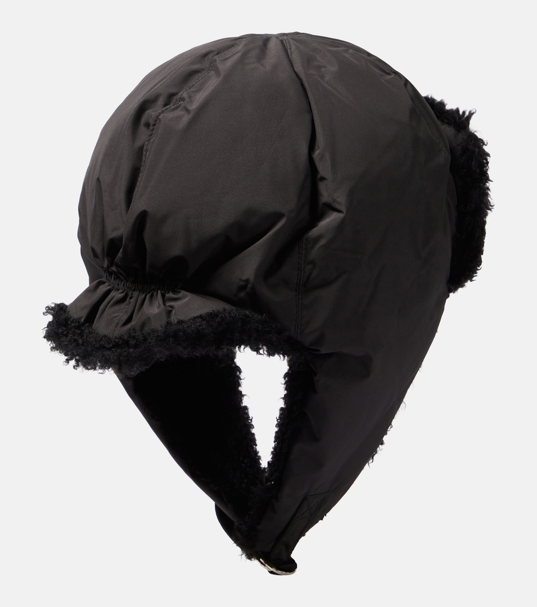 Shearling-trimmed down hat - 4