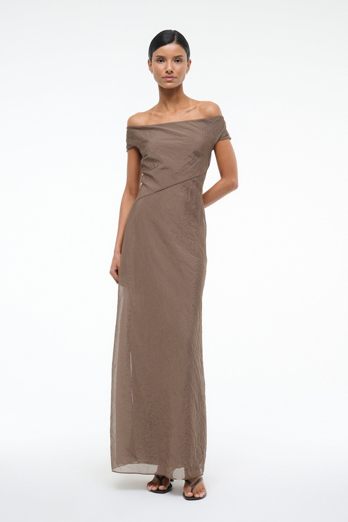 STAUD CHEYENNE DRESS TAUPE - 2