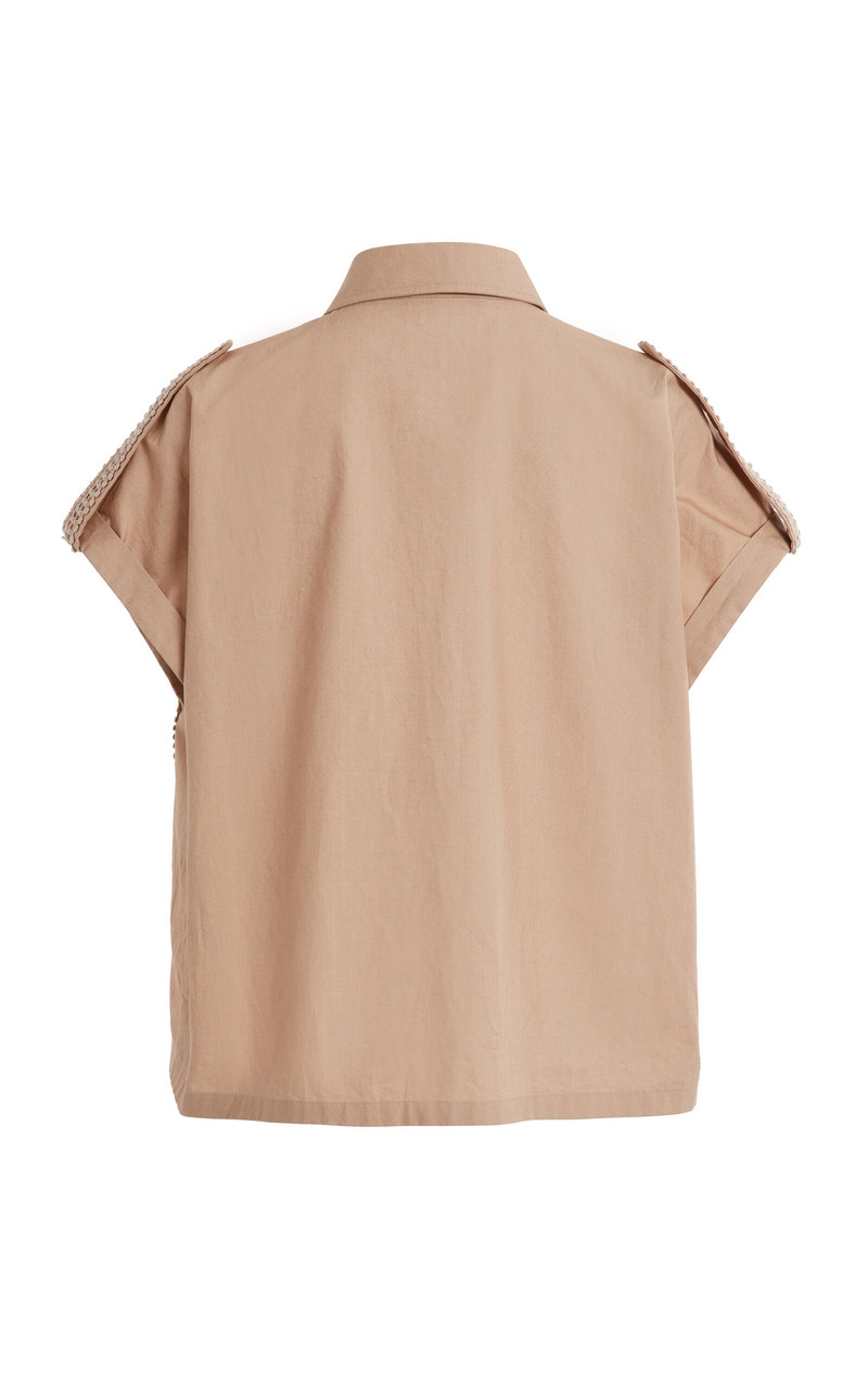 Cutout Poplin Shirt khaki 3