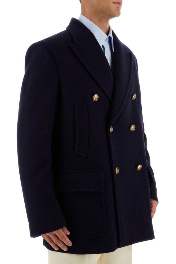 Gucci Man Navy Blue Wool Coat - 3