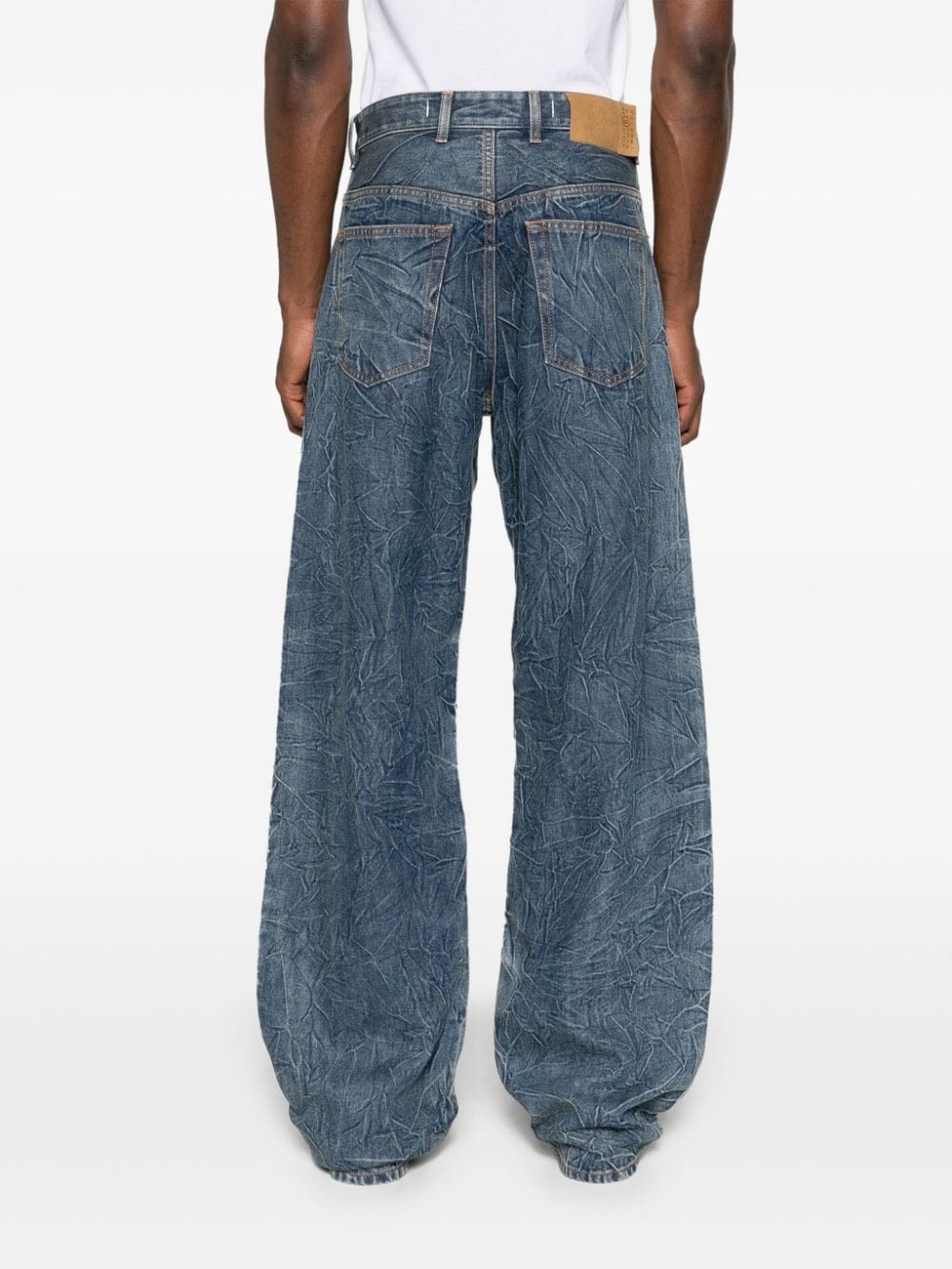 cracked-effect straight-leg jeans - 4
