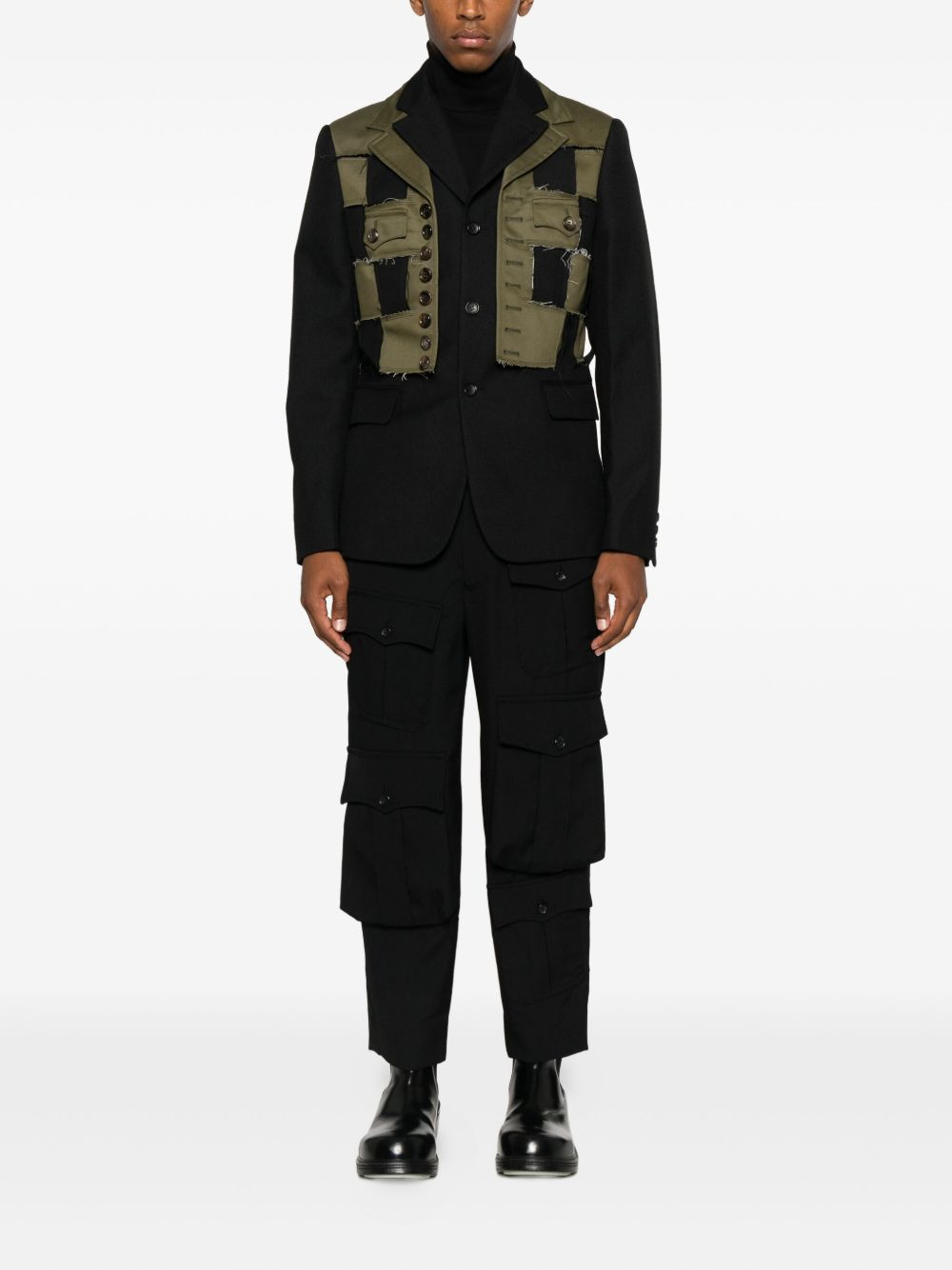patchwork-check jacket - 2
